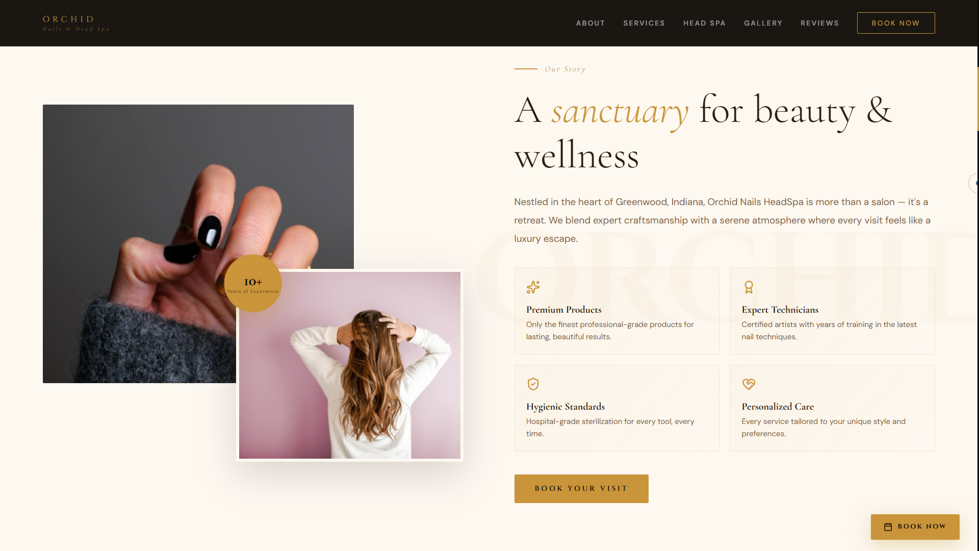 Website Orchid Nails & Head Spa – Web App Booking Spa