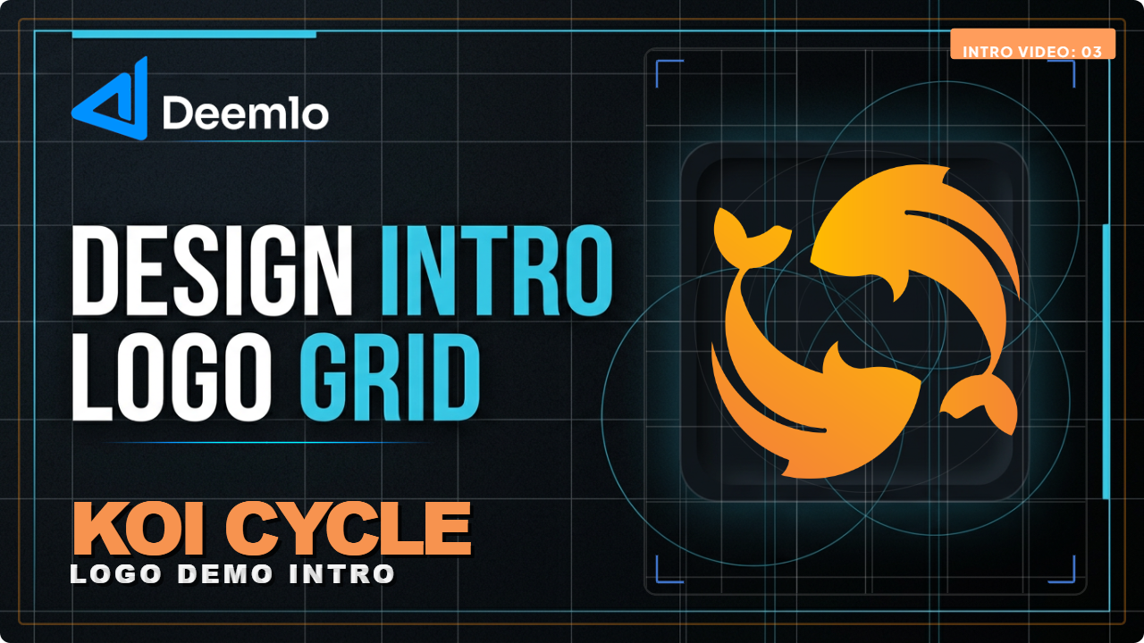 Koi Cycle Logo Intro – Logo Grid Animation Design